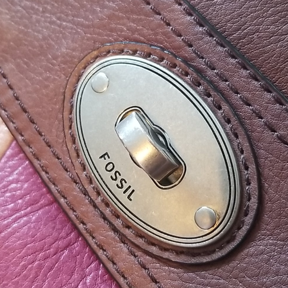 FOSSIL Maddox Messenger Retro Y2K Color-block Satchel - Picture 14 of 16